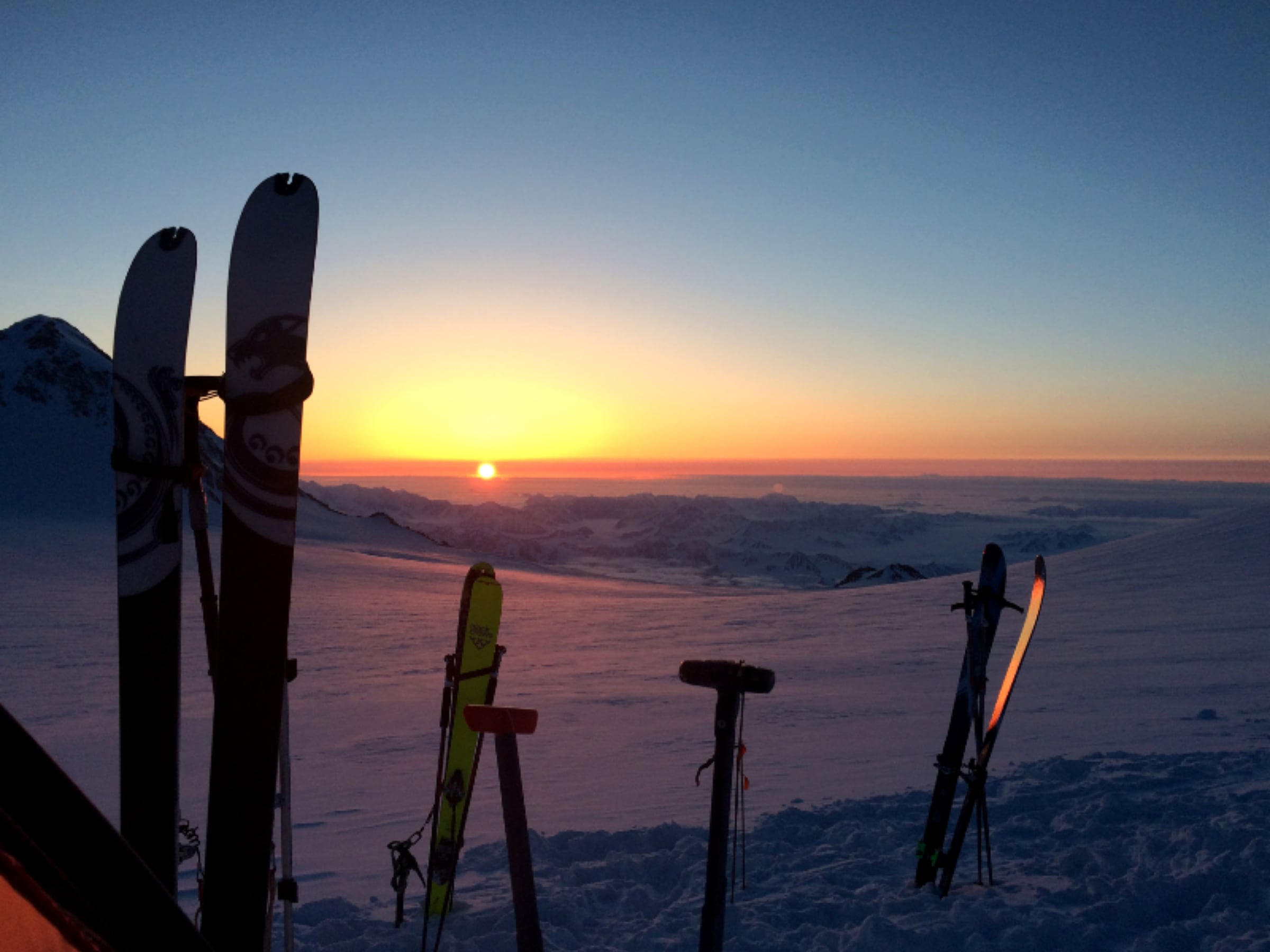 Sunset from the summit plateau of Mount Logan